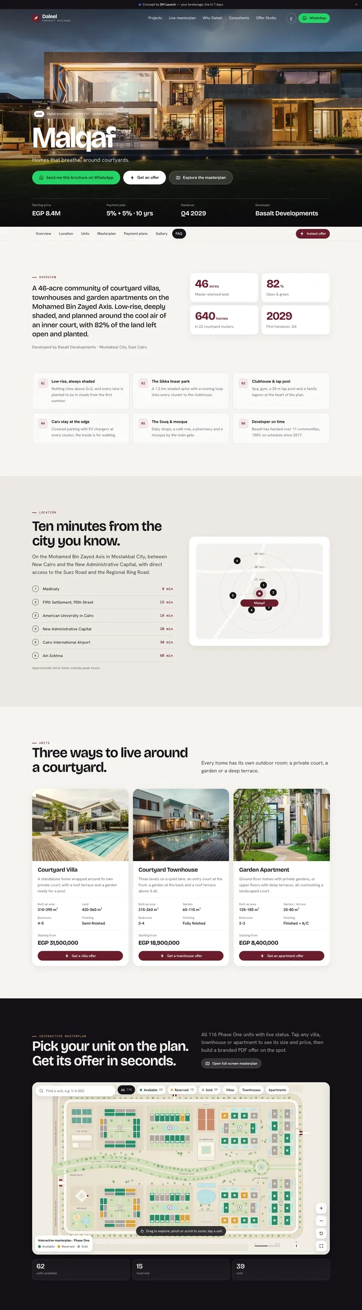 A brochure with a live masterplan